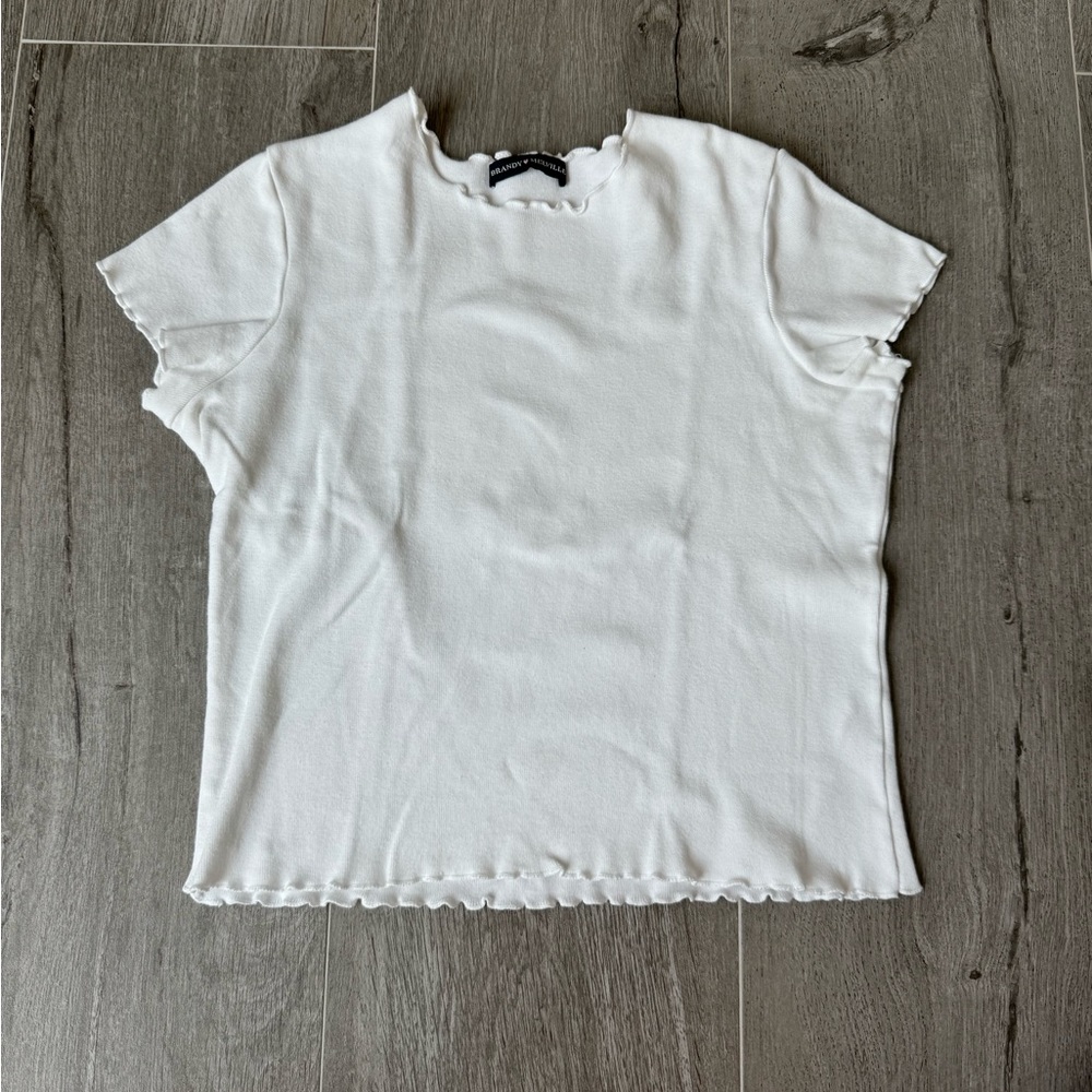 Brandy Melville White Baby Tee